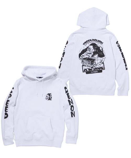 XLARGE（エクストララージ）の「SPEED DEMON PULLOVER HOOD SWEAT（パーカー・メンズ・ホワイト/ブラック/アッシュ/ネイビー・X-LARGE/MEDIUM/LARGE/SMALL）」の2枚目の写真
