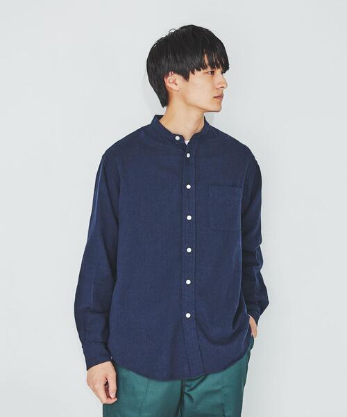 coen(コーエン)の「ウィンターリネンバンドカラーシャツ(シャツ/ブラウス・メンズ・オフホワイト/ブラウン/ダークグレー/ベージュ/ネイビー/ターコイズブルー・X-LARGE/LARGE/MEDIUM/SMALL)」の21枚目の写真