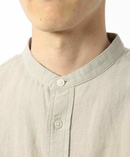 coen(コーエン)の「ウィンターリネンバンドカラーシャツ(シャツ/ブラウス・メンズ・オフホワイト/ブラウン/ダークグレー/ベージュ/ネイビー/ターコイズブルー・X-LARGE/LARGE/MEDIUM/SMALL)」の15枚目の写真