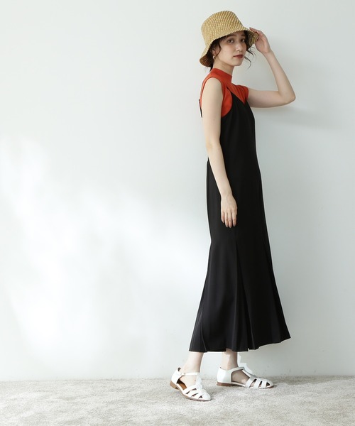 N.(N. Natural Beauty Basic)(エヌエヌナチュラルビューティーベーシック)の「◆プリーツマーメイドキャミワンピース(ワンピース・レディース・ブラック/オフホワイト/ライトグリーン・MEDIUM)」の9枚目の写真