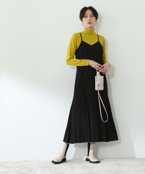 N.(N. Natural Beauty Basic)(エヌエヌナチュラルビューティーベーシック)の「◆プリーツマーメイドキャミワンピース(ワンピース・レディース・ブラック/オフホワイト/ライトグリーン・MEDIUM)」の16枚目の写真