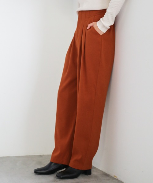 select MOCA(セレクトモカ)の「ハイウエストダブルタックパンツ(スラックス・レディース・テラコッタ/ブラック/ダークベージュ・FREE)」の21枚目の写真