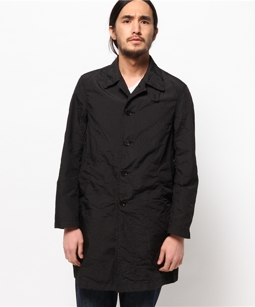 EDIFICE（エディフィス）の「◇メモリーサッカーステンコート（ステンカラーコート・メンズ・ブラック/ネイビー・44/46/48/50）」の3枚目の写真