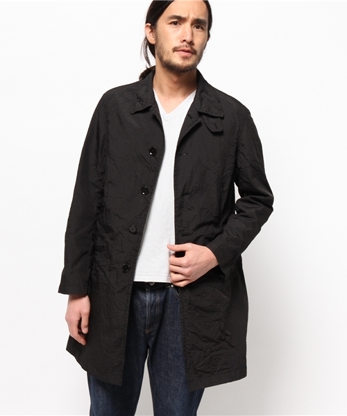 EDIFICE（エディフィス）の「◇メモリーサッカーステンコート（ステンカラーコート・メンズ・ブラック/ネイビー・44/46/48/50）」の6枚目の写真