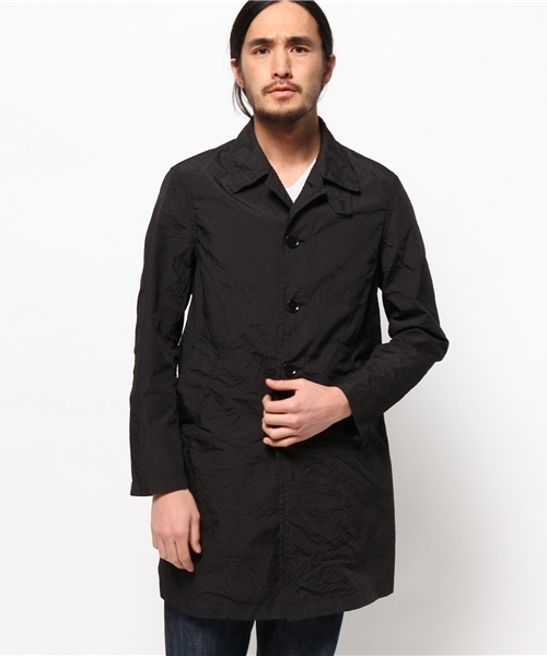 EDIFICE（エディフィス）の「◇メモリーサッカーステンコート（ステンカラーコート・メンズ・ブラック/ネイビー・44/46/48/50）」の13枚目の写真