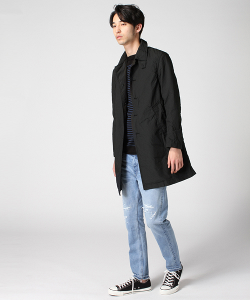 EDIFICE（エディフィス）の「◇メモリーサッカーステンコート（ステンカラーコート・メンズ・ブラック/ネイビー・44/46/48/50）」の16枚目の写真