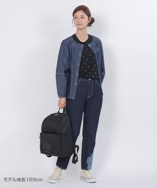 MARY QUANT 総柄デイジープリントビッグ Tシャツ(ブラック) 完売品 MARY QUANT（マリークワント）の「総柄デイジープリントビッグ T