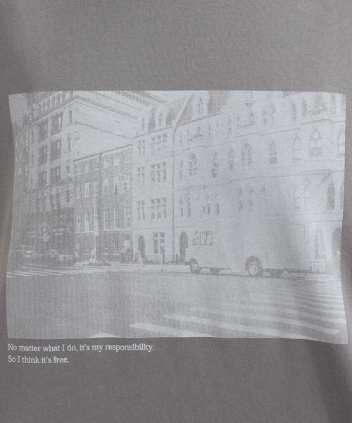 BARNYARDSTORM（バンヤードストーム）の「BARNYARDSTORM / CITYフォトT（Tシャツ/カットソー・レディース・ホワイト/チャコール・FREE）」の5枚目の写真