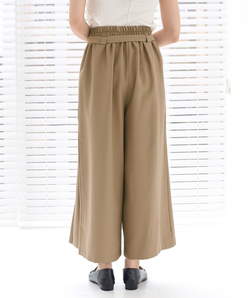 CHAN ME（チャンミ）の「ベルト付サイドプリーツワイドパンツ（その他パンツ・レディース・ブラック/モカ・MEDIUM/LARGE）」の3枚目の写真