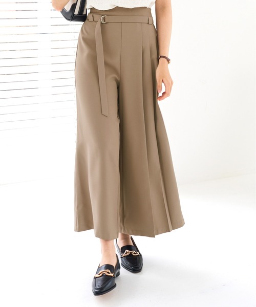 CHAN ME（チャンミ）の「ベルト付サイドプリーツワイドパンツ（その他パンツ・レディース・ブラック/モカ・MEDIUM/LARGE）」の10枚目の写真