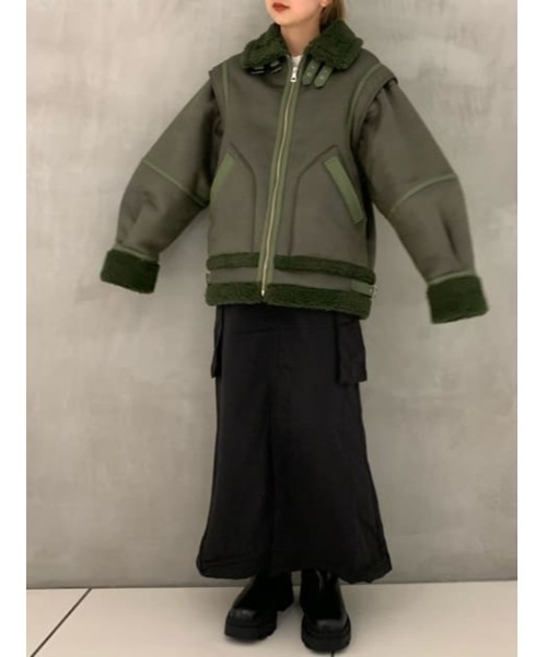 SLY（スライ）の「HW 2WAY WORK J/SK ハイウェスト ワーク ジャンパースカート（ジャンパースカート・レディース・ブラック/キャメル・1/2）」の18枚目の写真