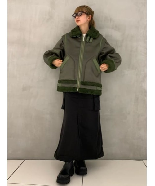 SLY（スライ）の「HW 2WAY WORK J/SK ハイウェスト ワーク ジャンパースカート（ジャンパースカート・レディース・ブラック/キャメル・1/2）」の19枚目の写真