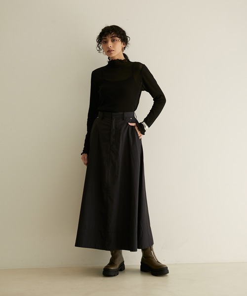 SALON adam et rope'（サロン アダム エ ロペ）の「シアーボトルネックメロウプルオーバー（Tシャツ/カットソー・レディース・ホワイト/チャコールグレー/ブラック・FREE）」の5枚目の写真