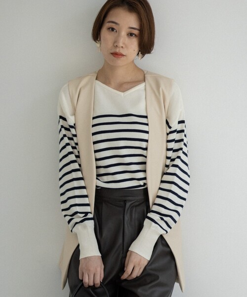 THE SHOP TK (ザ ショップ ティーケー )の「◆【レザー見え】バックルベルト付ベスト(ベスト・レディース・オフホワイト/ブラウン系・12)」の5枚目の写真