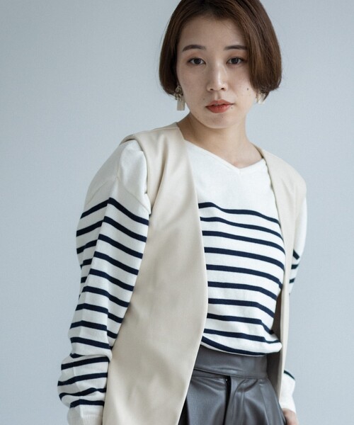 THE SHOP TK (ザ ショップ ティーケー )の「◆【レザー見え】バックルベルト付ベスト(ベスト・レディース・オフホワイト/ブラウン系・12)」の6枚目の写真