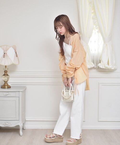 ems excite（エムズエキサイト）の「袖ドロストストライプSH（シャツ/ブラウス・レディース・グリーン系その他/イエロー系その他/ピンク系その他・FREE）」の14枚目の写真