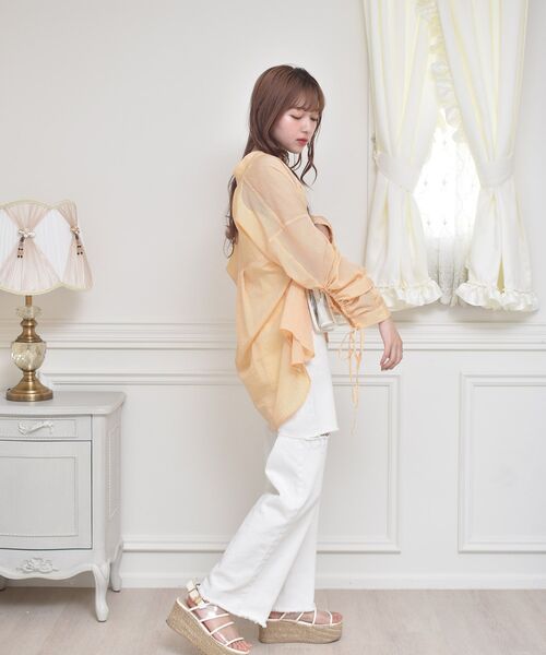 ems excite（エムズエキサイト）の「袖ドロストストライプSH（シャツ/ブラウス・レディース・グリーン系その他/イエロー系その他/ピンク系その他・FREE）」の15枚目の写真