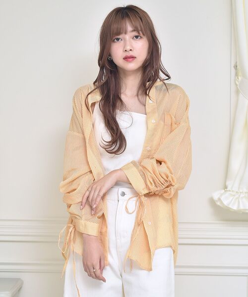 ems excite（エムズエキサイト）の「袖ドロストストライプSH（シャツ/ブラウス・レディース・グリーン系その他/イエロー系その他/ピンク系その他・FREE）」の17枚目の写真