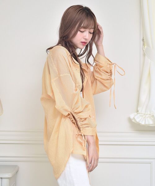 ems excite（エムズエキサイト）の「袖ドロストストライプSH（シャツ/ブラウス・レディース・グリーン系その他/イエロー系その他/ピンク系その他・FREE）」の18枚目の写真