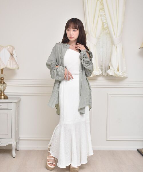 ems excite（エムズエキサイト）の「袖ドロストストライプSH（シャツ/ブラウス・レディース・グリーン系その他/イエロー系その他/ピンク系その他・FREE）」の20枚目の写真