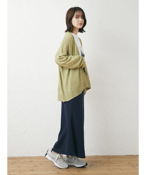 Green　Parks（グリーンパークス）の「ミニ裏毛マキシスカート（スカート・レディース・ネイビー/アイボリー/チャコールグレー・FREE）」の6枚目の写真