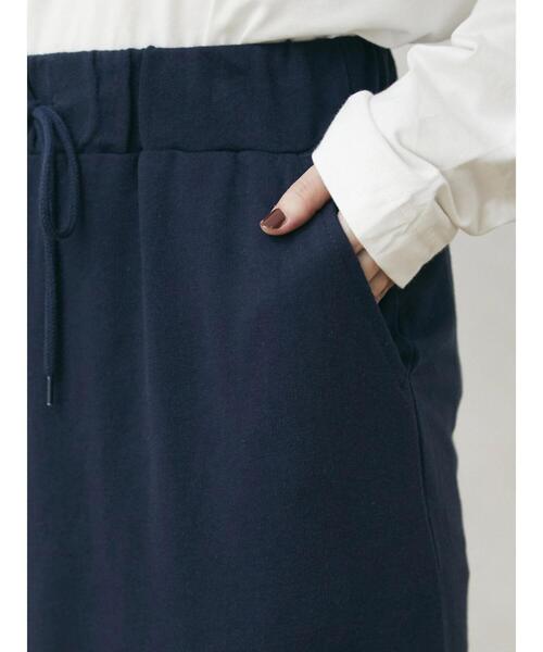 Green　Parks（グリーンパークス）の「ミニ裏毛マキシスカート（スカート・レディース・ネイビー/アイボリー/チャコールグレー・FREE）」の9枚目の写真