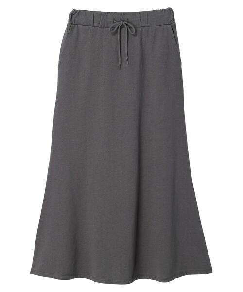 Green　Parks（グリーンパークス）の「ミニ裏毛マキシスカート（スカート・レディース・ネイビー/アイボリー/チャコールグレー・FREE）」の10枚目の写真