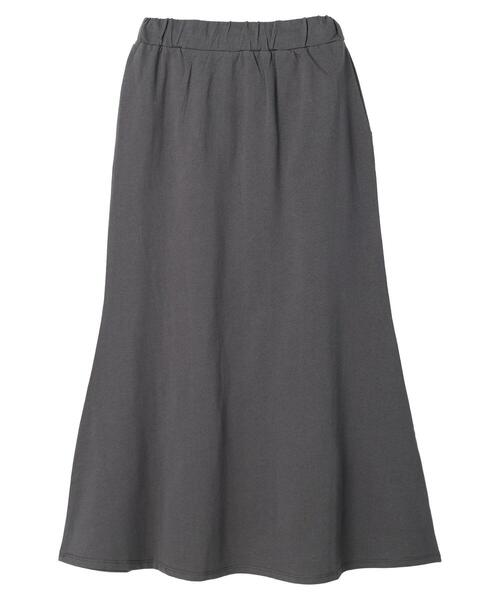 Green　Parks（グリーンパークス）の「ミニ裏毛マキシスカート（スカート・レディース・ネイビー/アイボリー/チャコールグレー・FREE）」の11枚目の写真