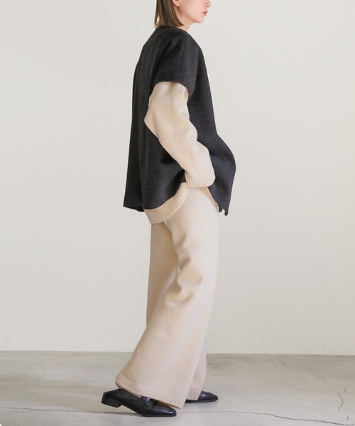 自由区UNFILO☆size44 モカベージュ　ニットセットアップ 自由区UNFILO☆size44 モカベージュ ニットセットアップ 自由区