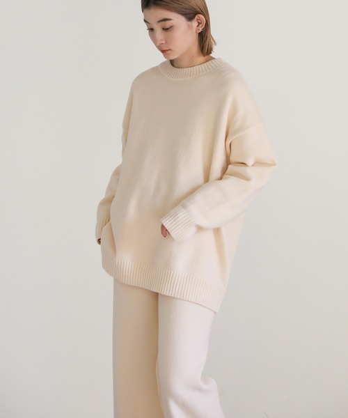 select MOCA（セレクトモカ）の「2022 AW ニットパンツセットアップ（セットアップ・レディース・ブラック/アイボリー/グレイッシュベージュ・FREE）」の7枚目の写真