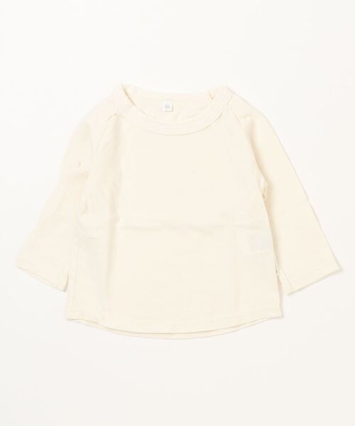 JIPPON（ジポン）の「ムジラグランロンT/日本製（80～140cm）（Tシャツ/カットソー・キッズ・ブラック/オフホワイト/杢グレー/ラベンダー/グリーン/マスタード・90/100/110/120/80/95/130/140）」の2枚目の写真