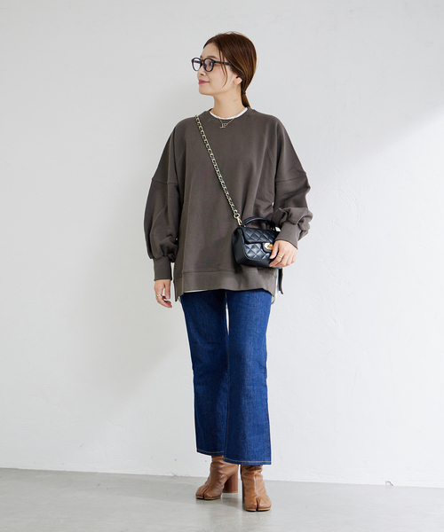 JOURNAL STANDARD(ジャーナルスタンダード)の「スウェットパフプルオーバー(Tシャツ/カットソー・レディース・ホワイト/チャコールグレー/ブラック系その他・FREE)」の4枚目の写真