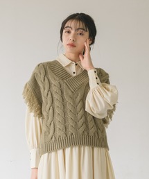 fringe knit vest/フリンジニットベスト