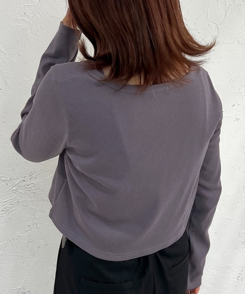 apres jour mignon(アプレジュールミニョン)の「ロングスリーブカーデ+キャミセット【ZOZOTOWN限定アイテム】(カーディガン/ボレロ・レディース・パープル/アイボリー/ブラック/マスタード・X-LARGE/フリー)」の22枚目の写真