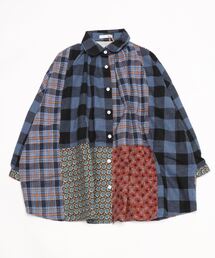 sandy | 【sandy】起毛パッチワーク七分袖ブラウス(シャツ/ブラウス)