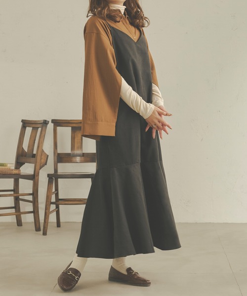 Ambre Neige（アンブルネージュ）の「起毛マーメイドキャミワンピース／【WEB/EC限定商品】（ワンピース・レディース・ダークブラウン/ブラック/ライトブラウン・FREE）」の10枚目の写真