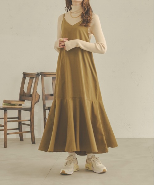 Ambre Neige（アンブルネージュ）の「起毛マーメイドキャミワンピース／【WEB/EC限定商品】（ワンピース・レディース・ダークブラウン/ブラック/ライトブラウン・FREE）」の6枚目の写真