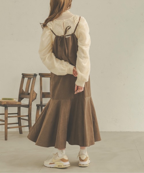 Ambre Neige（アンブルネージュ）の「起毛マーメイドキャミワンピース／【WEB/EC限定商品】（ワンピース・レディース・ダークブラウン/ブラック/ライトブラウン・FREE）」の9枚目の写真