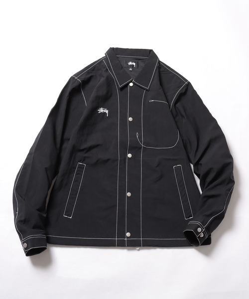 STUSSY（ステューシー）の「STUSSY/ステューシー Nylon Folsom コーチジャケット（カバーオール・メンズ・ラベンダー/ブラック・M/L/XL）」の2枚目の写真