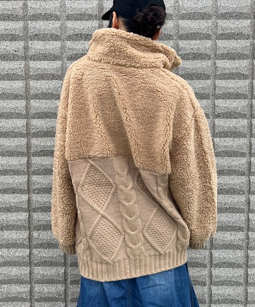 BEATJIVE(ビートジャイブ)の「ビッグシルエット ハーフジップ ニット プルオーバー レディース(ニット/セーター・レディース・グレー/ベージュ/ブラウン・FREE)」の16枚目の写真