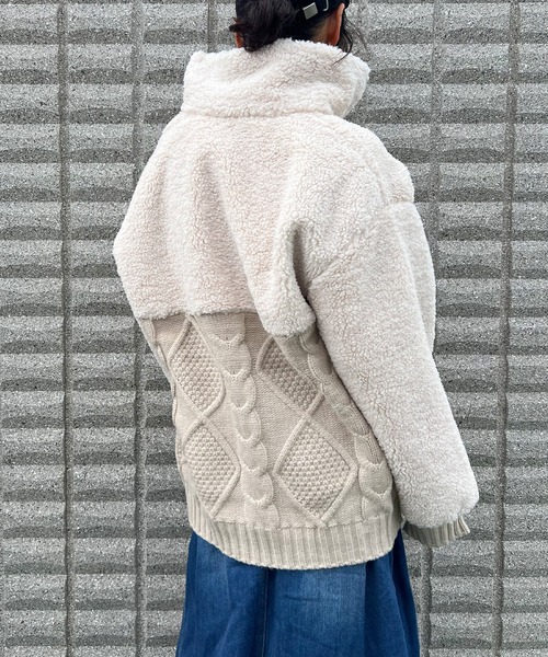 BEATJIVE(ビートジャイブ)の「ビッグシルエット ハーフジップ ニット プルオーバー レディース(ニット/セーター・レディース・グレー/ベージュ/ブラウン・FREE)」の14枚目の写真