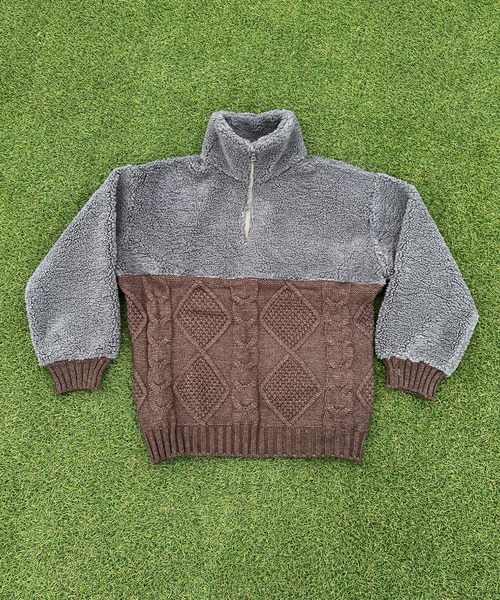 BEATJIVE(ビートジャイブ)の「ビッグシルエット ハーフジップ ニット プルオーバー レディース(ニット/セーター・レディース・グレー/ベージュ/ブラウン・FREE)」の11枚目の写真