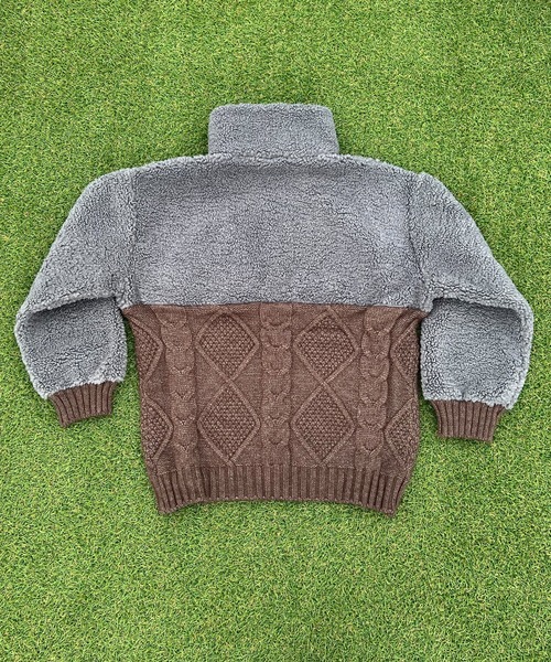 BEATJIVE(ビートジャイブ)の「ビッグシルエット ハーフジップ ニット プルオーバー レディース(ニット/セーター・レディース・グレー/ベージュ/ブラウン・FREE)」の10枚目の写真