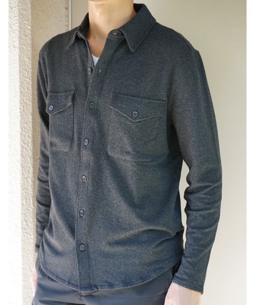 MAJESTIC FILATURES（マジェスティックフィラチュール）の「MAJESTIC FILATURES/マジェスティックフィラチュール/VISCOSE シャツ（シャツ/ブラウス・メンズ・チャコール/ブラック・M/L/S）」の2枚目の写真