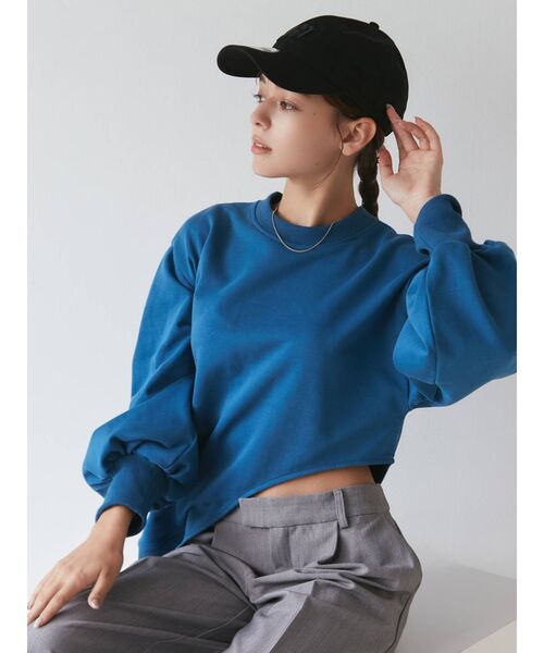 MURUA(ムルーア)の「ヘムカットアシメプルオーバー(Tシャツ/カットソー・レディース・ブラック/ブルー・FREE)」の3枚目の写真