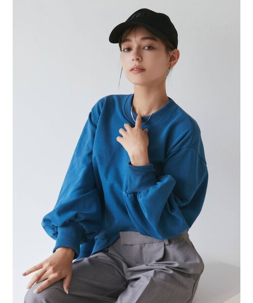 MURUA(ムルーア)の「ヘムカットアシメプルオーバー(Tシャツ/カットソー・レディース・ブラック/ブルー・FREE)」の5枚目の写真