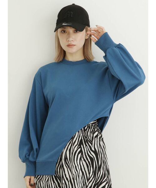 MURUA(ムルーア)の「ヘムカットアシメプルオーバー(Tシャツ/カットソー・レディース・ブラック/ブルー・FREE)」の7枚目の写真