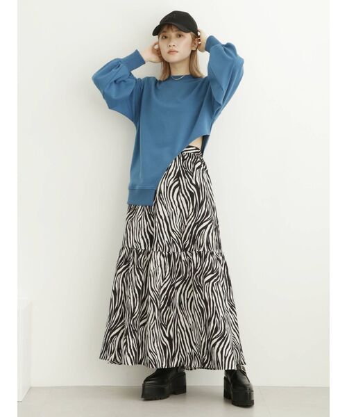 MURUA(ムルーア)の「ヘムカットアシメプルオーバー(Tシャツ/カットソー・レディース・ブラック/ブルー・FREE)」の10枚目の写真