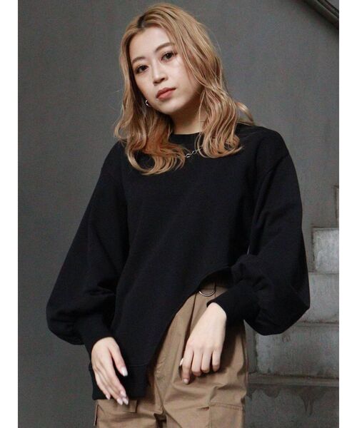 MURUA(ムルーア)の「ヘムカットアシメプルオーバー(Tシャツ/カットソー・レディース・ブラック/ブルー・FREE)」の13枚目の写真