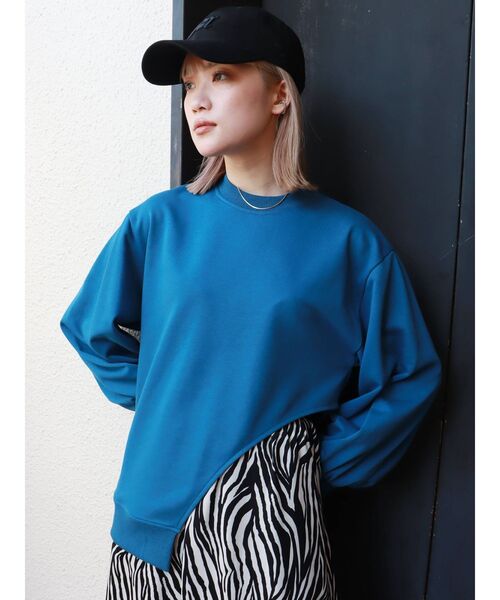 MURUA(ムルーア)の「ヘムカットアシメプルオーバー(Tシャツ/カットソー・レディース・ブラック/ブルー・FREE)」の18枚目の写真